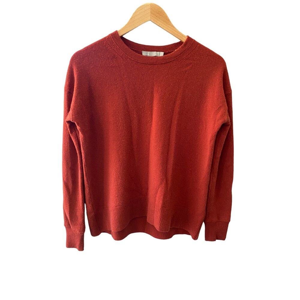 Vince 100% Cashmere Long Sleeve Sweater Top Russet Orange Womens Small MSRP $320